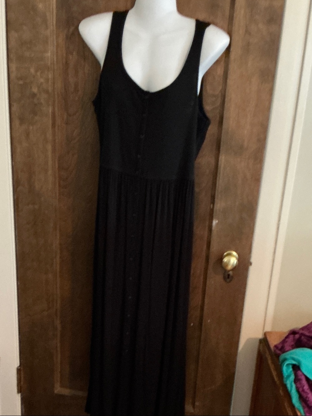 Frye Black Sleeveless Button-Front Maxi Dress Size Medium